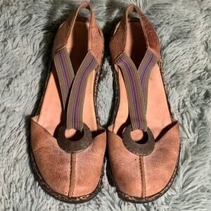 Rieker Daisy Antistress Beige Boho Rainbow Strap Sandals Size 6.5